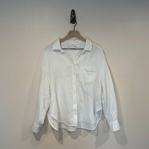 Gap Oversized White Button Down Size L 100% Cotton